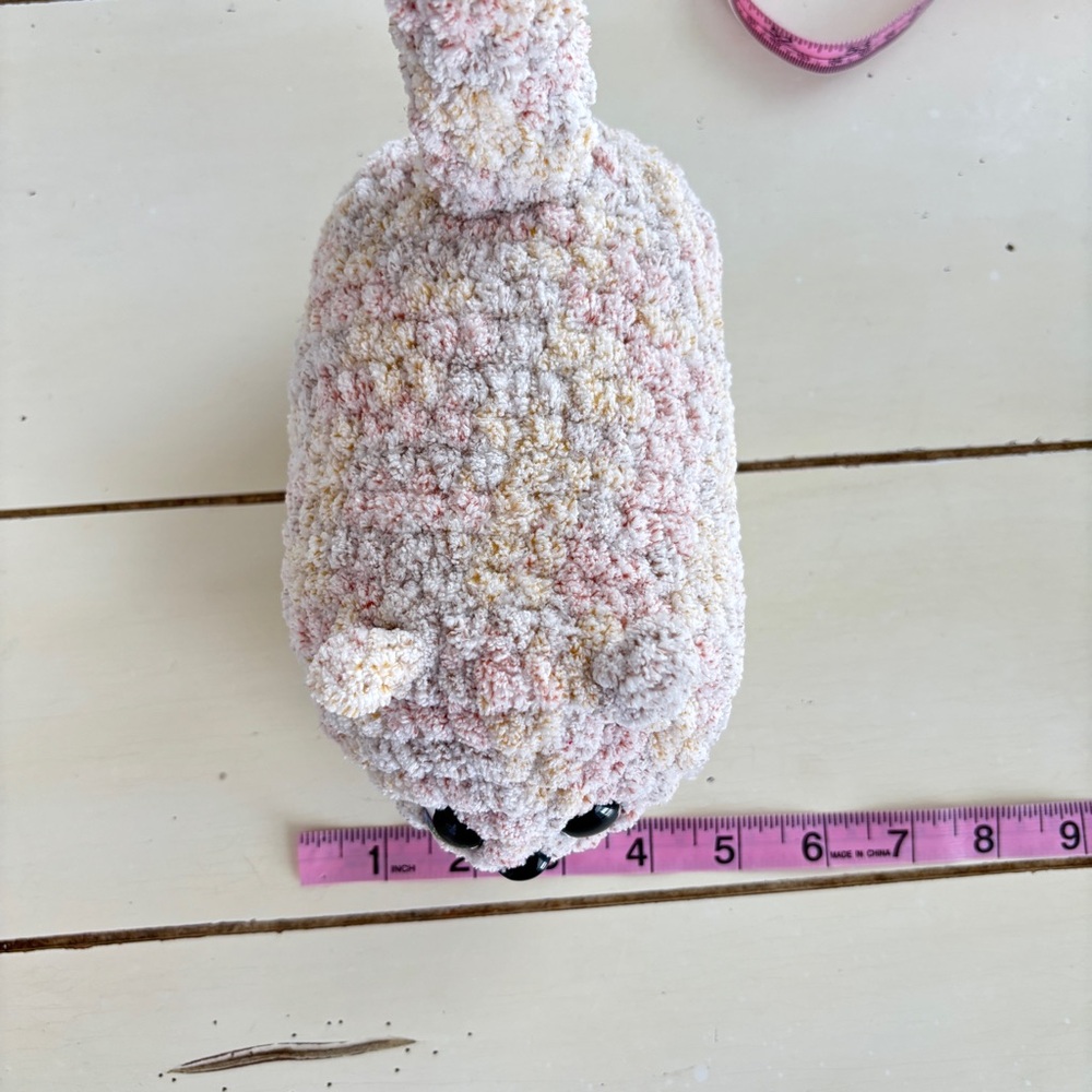 Crochet Cat Plush Yellow Tabby Handmade Amigurumi Unique Cute Loaf Cat - Picture 6 of 7